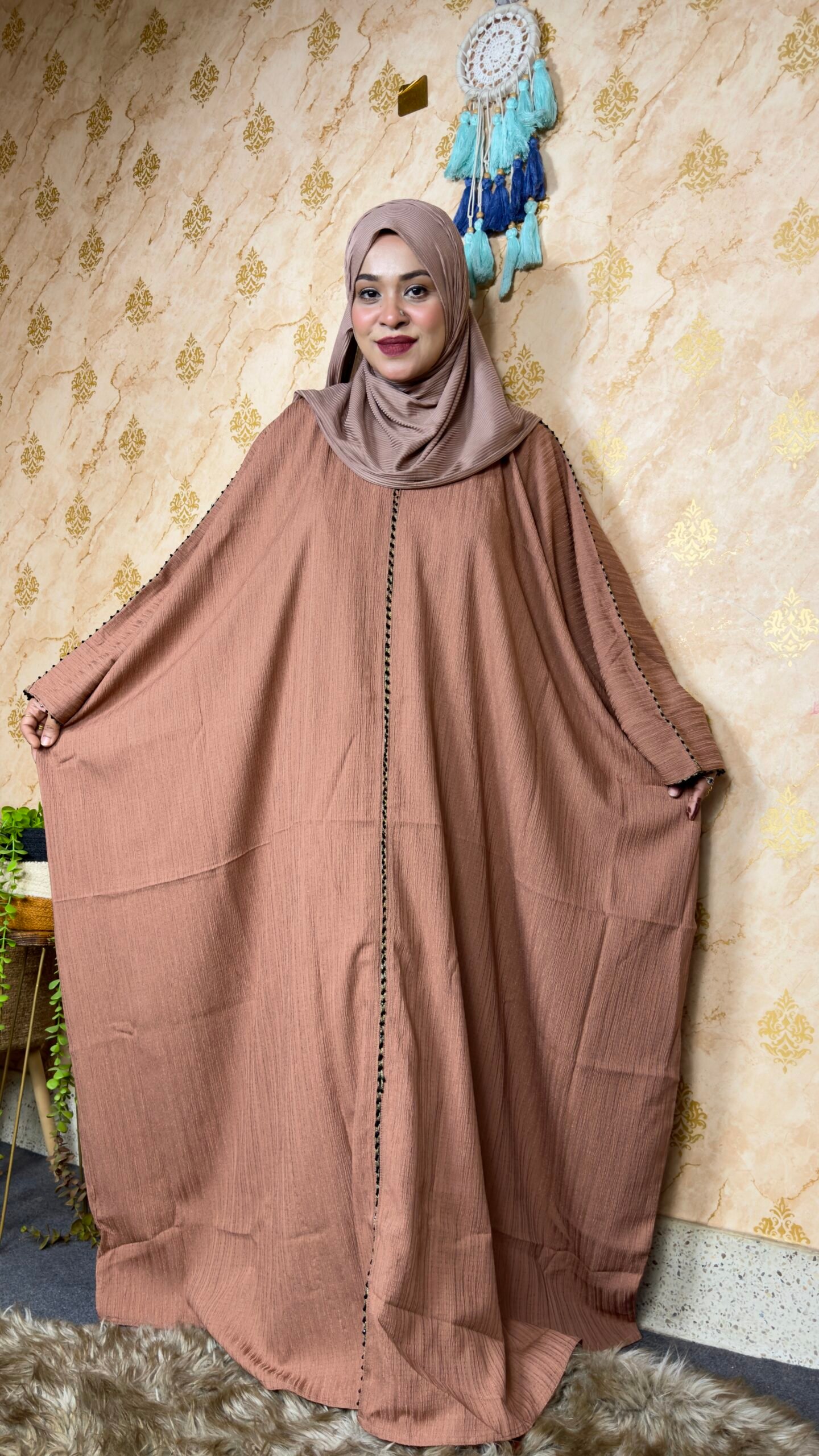 প্রিমিয়াম পপকর্ন ফেব্রিক পরশা আবায়া - Image 25