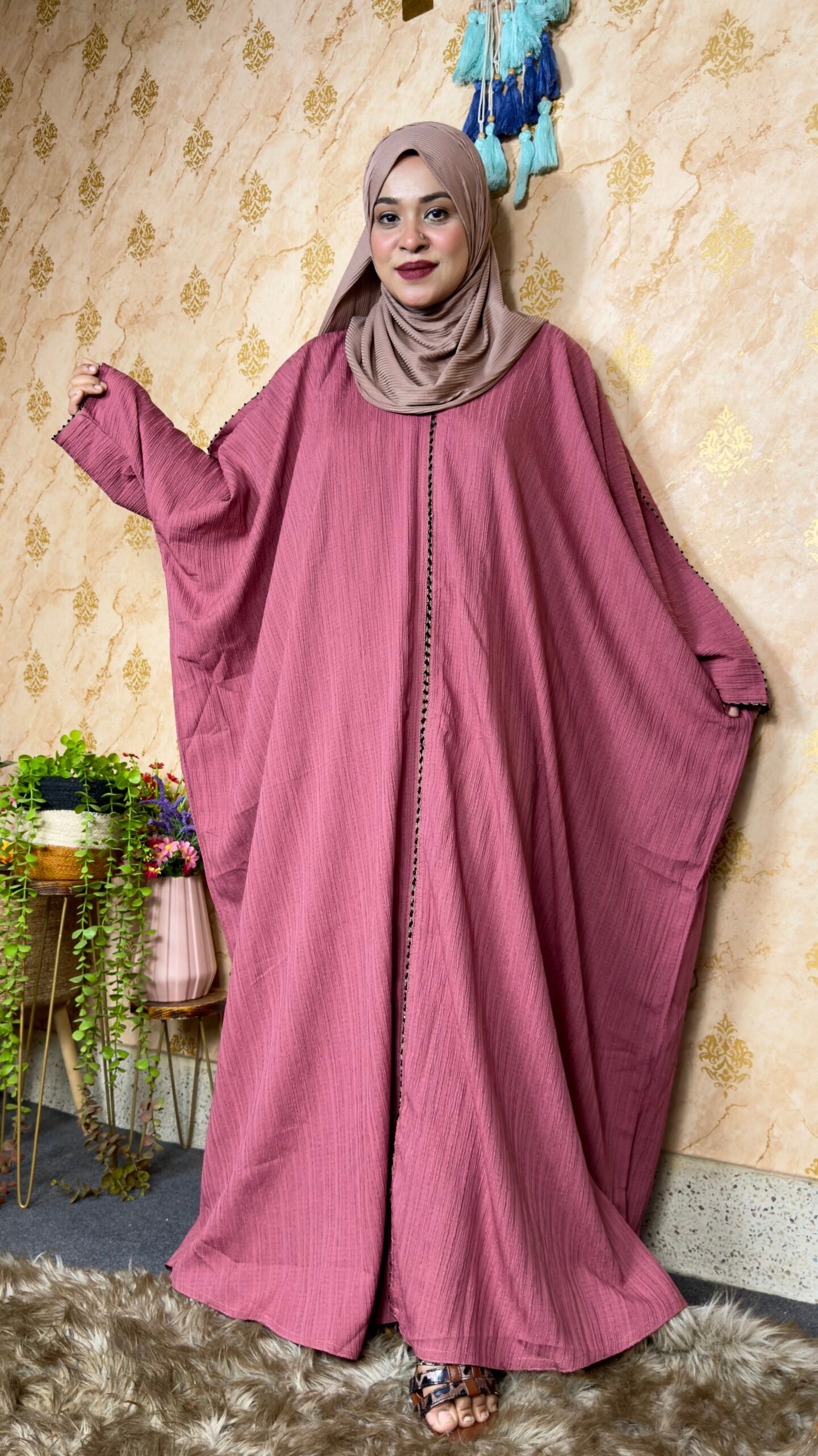 প্রিমিয়াম পপকর্ন ফেব্রিক পরশা আবায়া - Image 33